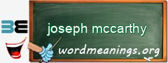 WordMeaning blackboard for joseph mccarthy